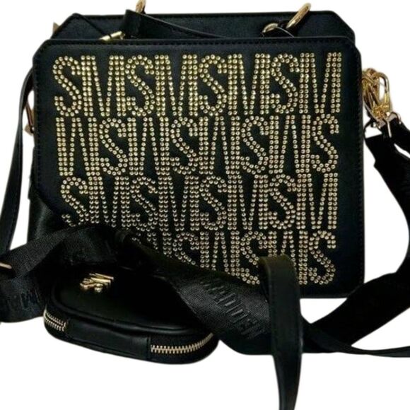 Steve Madden BEvelyn Rhinestone Logo Satchel - Picture 2 of 10